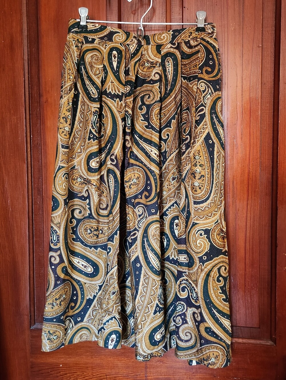 Vintage Worthington Paisley Skirt Petite 6P Rayon